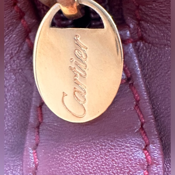 ---SOLD---Vintage Cartier Handbag. Burgandy. Leather - Picture 3 of 15